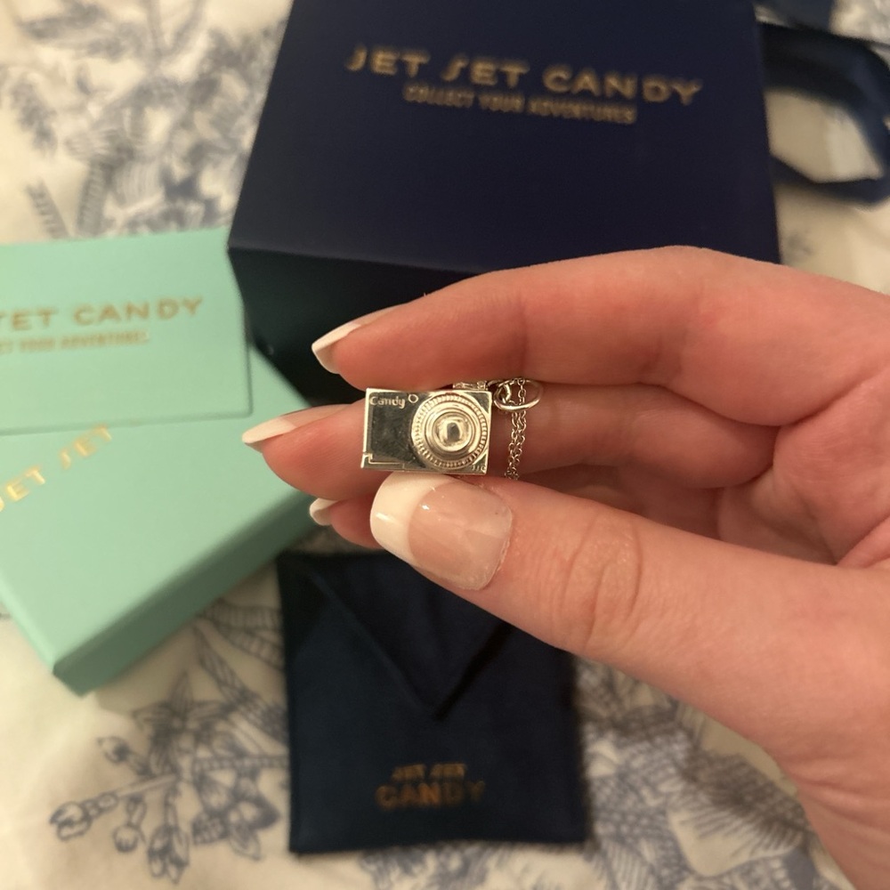 Jet set candy sterling silver camera charm